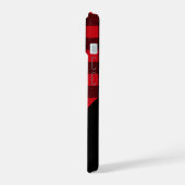 Moderner roter Karo-Karo-Mustername iPhone 15 Hülle (Linke Seite)