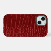 Moderner roter Krokodil iPhone 15 Hülle (Rückseite (Horizontal))