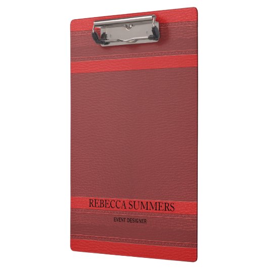 Moderner roter Leather-Look Klemmbrett (Links)