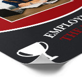 Moderner roter Mitarbeiter des Monatsbildes Poster (Ecke)