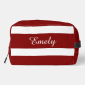 Moderner Roter Name Waschbeutel (Rückseite)