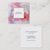 Moderner roter quadratische visitenkarte (Vorne/Hinten)