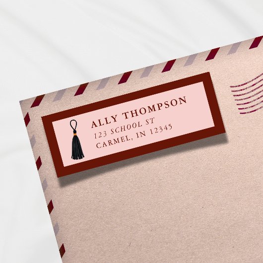 Moderner roter Quasten-Abschluss-Cap 