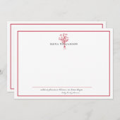 Moderner Roter Rahmen - Blume und Hoffnung Persona Mitteilungskarte (Vorne/Hinten)