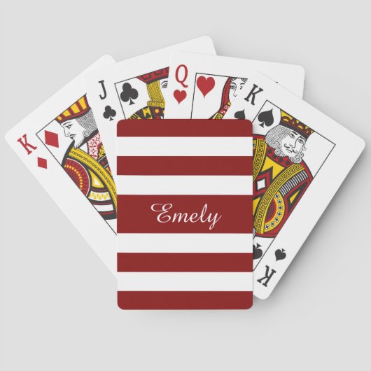 Moderner roter Schriftname Spielkarten (Rückseite)