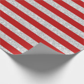 Moderner Roter Silberner Glitzer Weihnachten Geschenkpapier (Ecke)