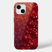 Moderner Roter Sparkle-Glitzer Telefonzelle / iPho Case-Mate iPhone Hülle (Rückseite)