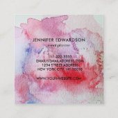 Moderner roter Spritzer beruflich Quadratische Visitenkarte (Rückseite)