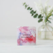 Moderner roter Spritzer beruflich Quadratische Visitenkarte (Stehend Vorderseite)