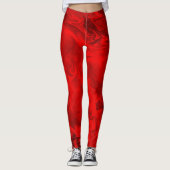 Moderner Roter Swirl Leggings (Vorderseite)