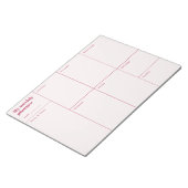 Moderner roter und beiger minimalistischer Wochenp Notizblock (angewinkelt)