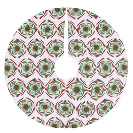 Moderner Roter und Grüner Schneeflocken aus dem Mi Polyester Weihnachtsbaumdecke (Vorderseite)