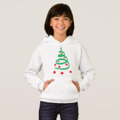 Moderner Roter und Grüner Weihnachtsbaum Hoodie (Vorne ganz)