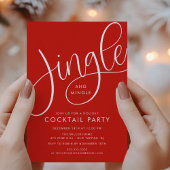 Moderner Roter Urlaub "Jingle and Mingle" Einladung
