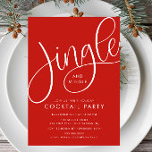 Moderner Roter Urlaub "Jingle and Mingle" Einladung