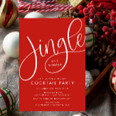 Moderner Roter Urlaub "Jingle and Mingle" Einladung