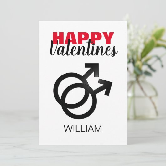 Moderner Roter Valentinstag Feiertagskarte (Stehend Vorderseite)