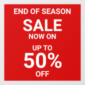 Moderner, roter Verkauf jetzt in einem kühlen Gesc Fensteraufkleber (Blatt)