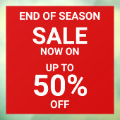 Moderner, roter Verkauf jetzt in einem kühlen Gesc Fensteraufkleber (Blatt 3)