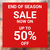 Moderner, roter Verkauf jetzt in einem kühlen Gesc Fensteraufkleber (Blatt 2)