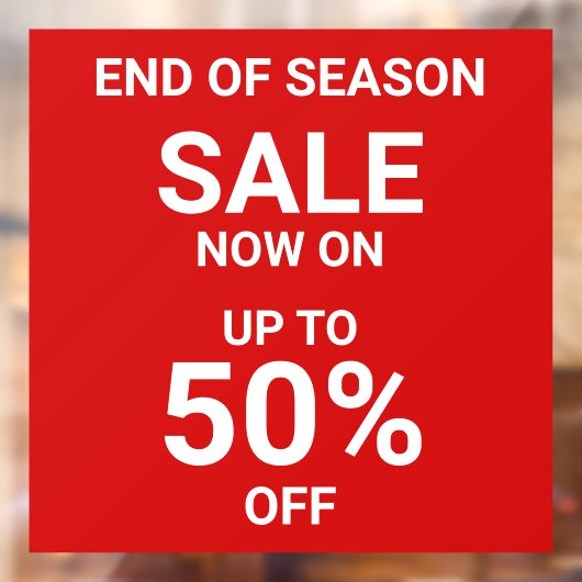 Moderner, roter Verkauf jetzt in einem kühlen Gesc Fensteraufkleber (Blatt 2)