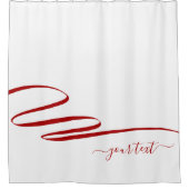 Moderner Roter Weißer Eleganter Streifen Duschvorhang (Vorderseite)