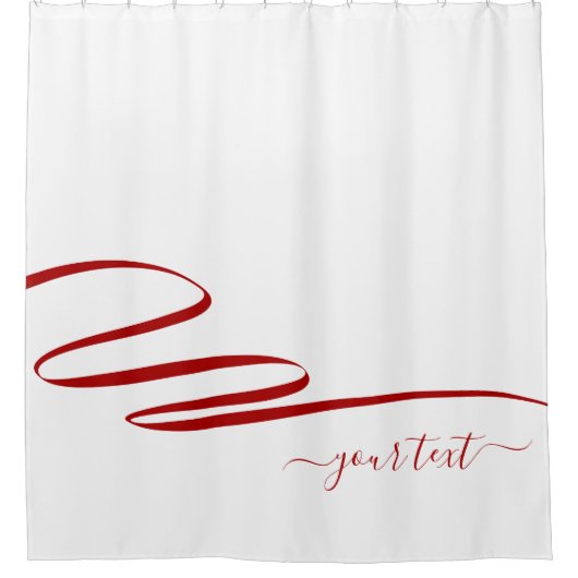 Moderner Roter Weißer Eleganter Streifen Duschvorhang (Vorderseite)