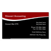 Moderner roter, weißer und schwarzer Akzent Magnetische Visitenkarte (Vorderseite)