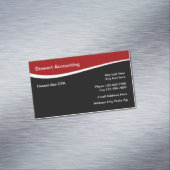 Moderner roter, weißer und schwarzer Akzent Magnetische Visitenkarte (Beispiel)