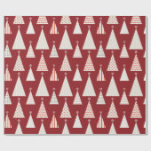 Moderner Rotweihnachtsbaum Stilvoller Feiertag Geschenkpapier (Flach)