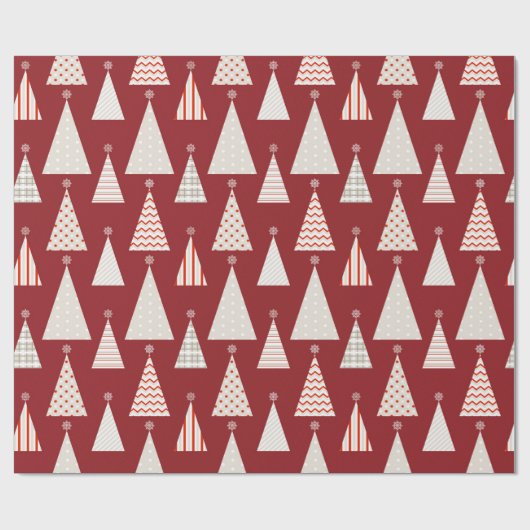 Moderner Rotweihnachtsbaum Stilvoller Feiertag Geschenkpapier (Flach)