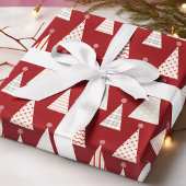 Moderner Rotweihnachtsbaum Stilvoller Feiertag Geschenkpapier