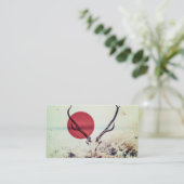 Moderner Rotwild-Kopf und rote Sun-Grafik Visitenkarte (Stehend Vorderseite)