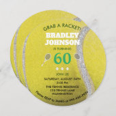 Moderner Round Tennis Ball Personalisiert 60 Gebur Einladung (Vorne/Hinten)