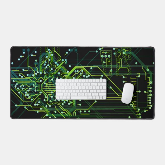 Moderner Routing-Prozess Elektronisches Graues Grü Schreibtischunterlage (Tastatur & Maus)