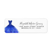 Moderner Royal Blue Silver Glitzer Gown Quinceaner (Vorne)