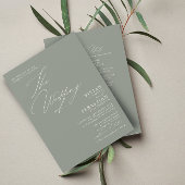 Moderner RSVP QR Code für weiße Hochzeitssage Einladung