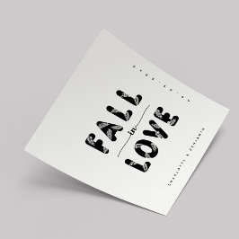 Moderner Rückgang der Liebe | Schwarz-Weiß-Hochzei Serviette