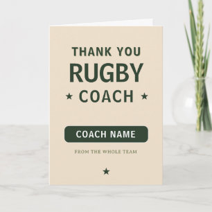 Moderner Rugby-Team-Spieler-Trainer Dankeskarte