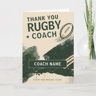 Moderner Rugby-Team-Spieler-Trainer Dankeskarte