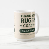Moderner Rugby-Teamspieler-Trainer Kaffeetasse (VorderseiteRechts)