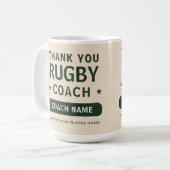 Moderner Rugby-Teamspieler-Trainer Kaffeetasse (Vorderseite Links)