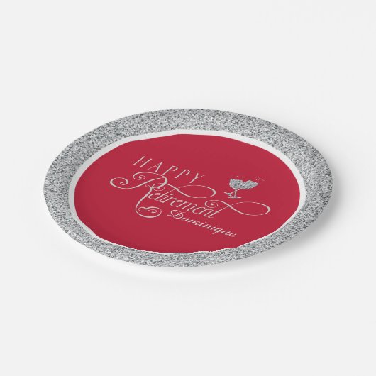 Moderner Ruhestands-Party-Teller 7 Pappteller (Schrägansicht)