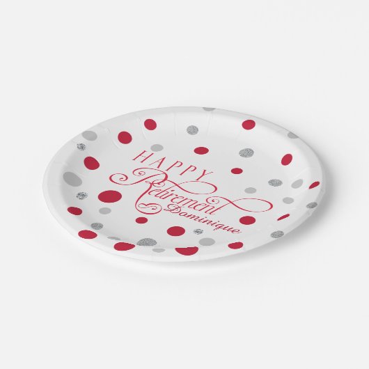 Moderner Ruhestands-Party-Teller 7 Pappteller (Schrägansicht)