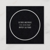 Moderner runder gerahmter Text Quadratische Visitenkarte (Rückseite)