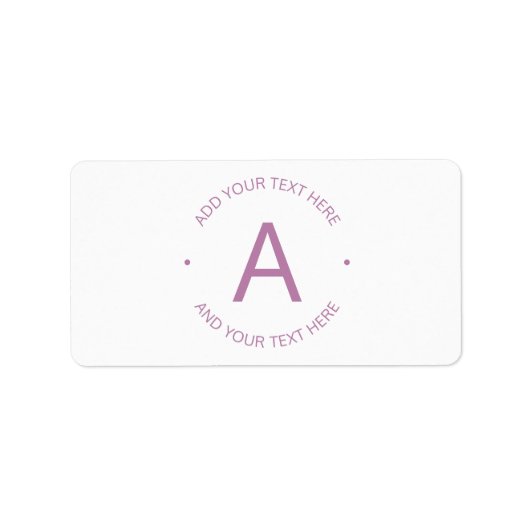 Moderner Rundtext | LILA Adressaufkleber (Vorne)