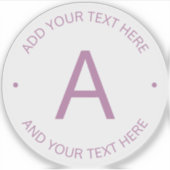 Moderner Rundtext | LILA Aufkleber (Vorderseite)