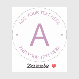 Moderner Rundtext   LILA Aufkleber