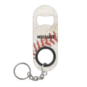Moderner rustikaler Baseball-Hintergrund Mini Flaschenöffner (Vorderseite)