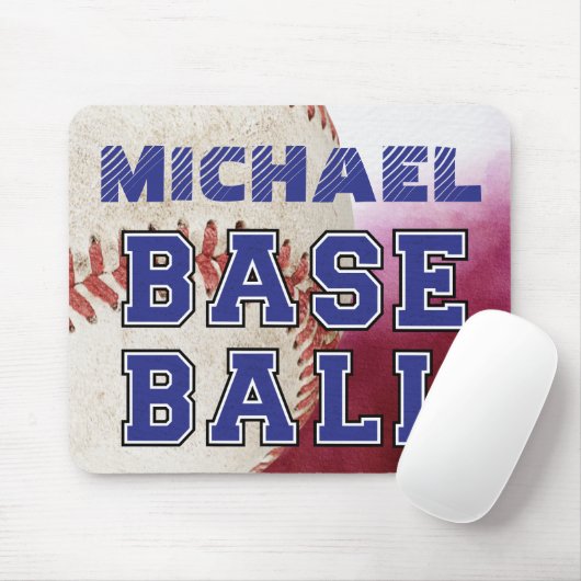 Moderner rustikaler Baseballspieler Mousepad (Mit Mouse)